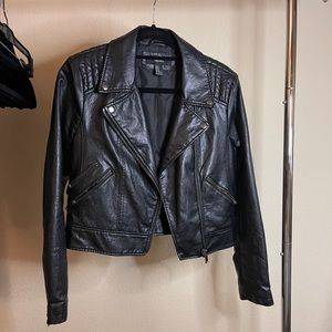 Faux leather jacket with zippers